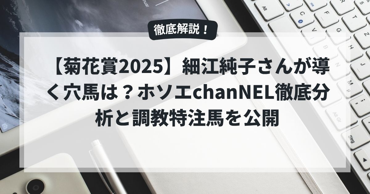 【菊花賞2025】細江純子さんが導く穴馬は？ホソエchanNEL徹底分析と調教特注馬を公開